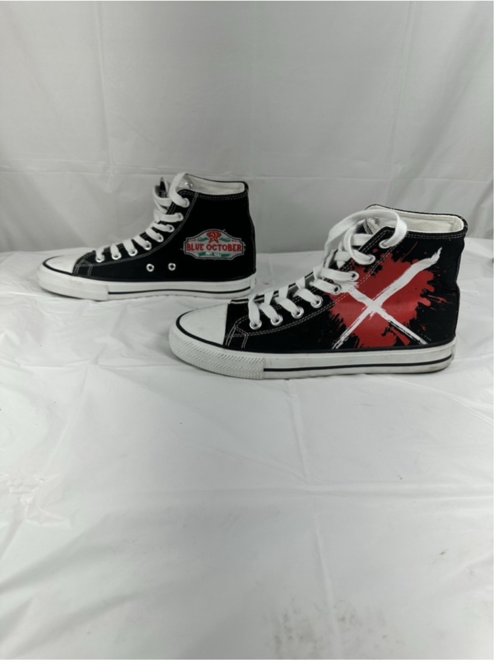 Blue October Shoes HEART X HIGH TOP Bandwear Mens 6.5 women's size 8